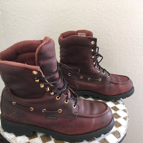 chippewa oxblood lace up hunting boots 10.5 w - Picture 3 of 7